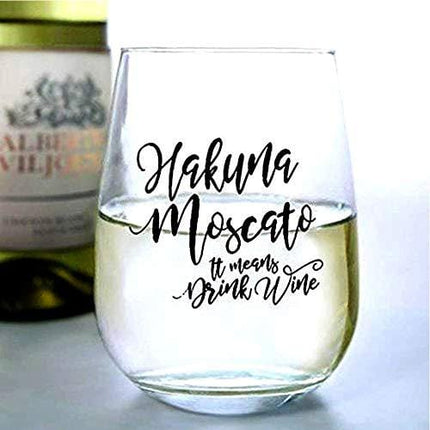 BarConic Hakuna Moscato - Stemless Wine Glass (17oz)