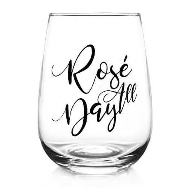 BarConic Rosé All Day - Stemless Wine Glass (17oz)