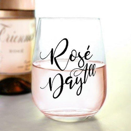 BarConic Rosé All Day - Stemless Wine Glass (17oz)