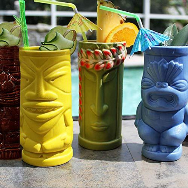 BarConic Tiki Mugs Drinkware Package 5 - Set of 4