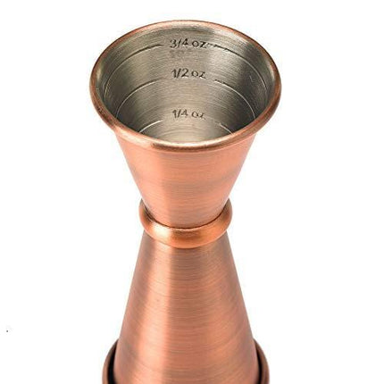 Barfly M37003ACP Japanese Style Jigger, 1 oz x 1-1/2 oz, Antique Copper