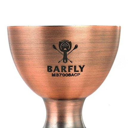Barfly M37006ACP Heavy-Duty Straight Rim Bell Jigger, 1 oz x 2 oz, Antique Copper