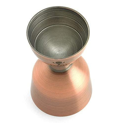 Barfly M37006ACP Heavy-Duty Straight Rim Bell Jigger, 1 oz x 2 oz, Antique Copper
