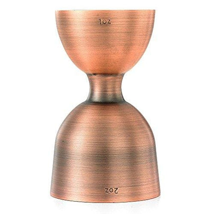 Barfly M37006ACP Heavy-Duty Straight Rim Bell Jigger, 1 oz x 2 oz, Antique Copper