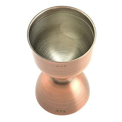 Barfly M37006ACP Heavy-Duty Straight Rim Bell Jigger, 1 oz x 2 oz, Antique Copper