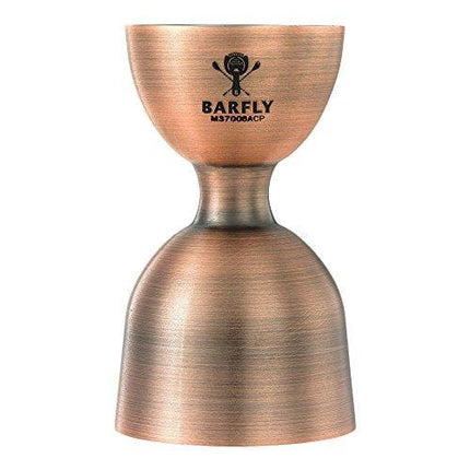 Barfly M37006ACP Heavy-Duty Straight Rim Bell Jigger, 1 oz x 2 oz, Antique Copper