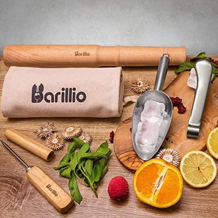 Cocktail Shaker Set Bartender Kit by BARILLIO: Complete Bar Tool Set | Stainless Steel Barware Essentials, Premium Mixology Gear