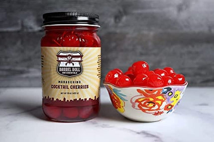 Barrel Roll Bar Essentials Maraschino Cherry Cocktail Syrup - Cherry Syrup for Alcoholic Drinks, Amaretto Sour, Old Fashioned - Coffee, Smoothie, Dessert & Snow Cone Flavoring - 2 x 12.7 oz