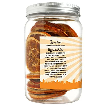 Barrel Roll Bar Essentials USA Grown Dried Orange Slices for Cocktails | 4 Ounces of Large Dehydrated Oranges | Orange Cocktail Garnish | Dried Fruit for Cocktails & Healthy Snacks | Preservative Free