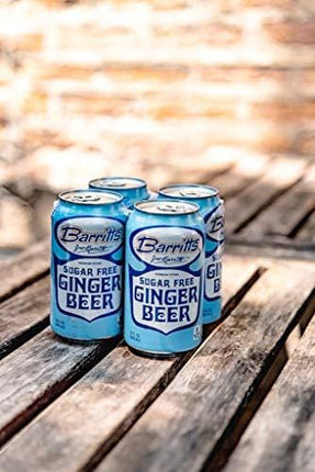 Barritt's Sugar Free Diet Ginger Beer, Non-Alcoholic Soda Cocktail Mixer, 12 fl oz Cans, 24 Pack