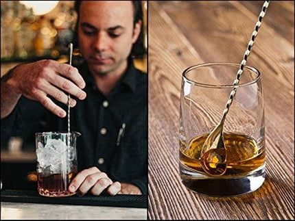 Mixing Bar Spoon 12 Inches 18/10 Stainless Steel Spiral Pattern Morphine Bartender Whiskey Cocktail Shaker Spoon