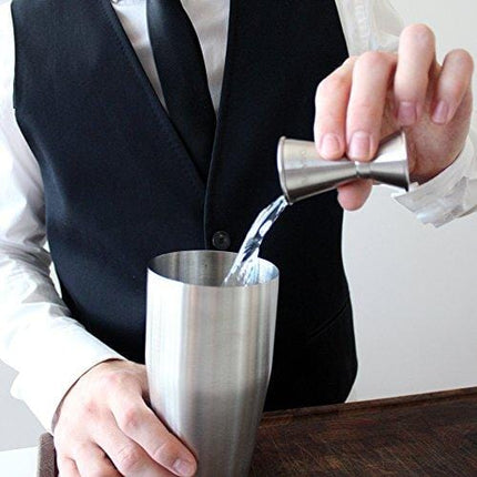 Double Jigger Set by Barvivo - Measure Liquor with Confidence Like a Professional Bartender - These Stainless Steel Cocktail Jiggers Holds 0.5oz / 1oz - The Perfect Addition to Your Home Bar Tools.