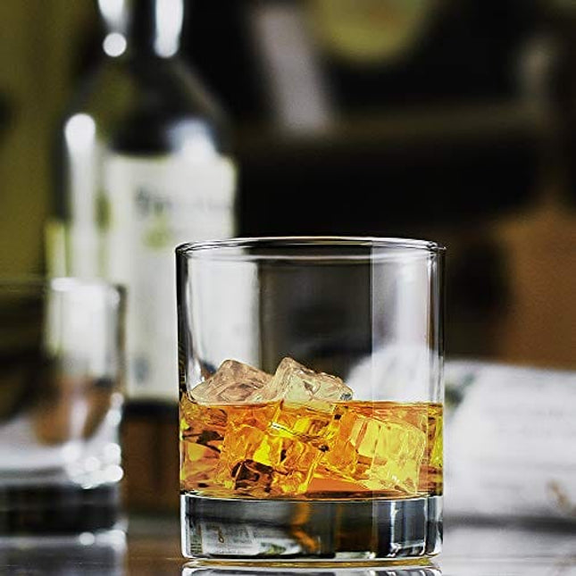 Whiskey Glasses Set of 6,Premium 11 OZ Scotch Glass,Drinking Glassware,Short Glasses,Rock Style Old Fashioned Whiskey Glass Tumbler for Scotch, Cocktail, Liquor, Home Bar Whiskey Gifts for Men