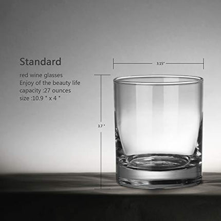 Whiskey Glasses Set of 6,Premium 11 OZ Scotch Glass,Drinking Glassware,Short Glasses,Rock Style Old Fashioned Whiskey Glass Tumbler for Scotch, Cocktail, Liquor, Home Bar Whiskey Gifts for Men