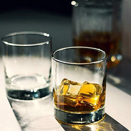 Rock Style Old Fashioned Whiskey Glasses 11 Ounce, Short Glasses For Camping/Party,Set Of 6