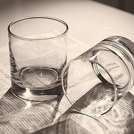 Rock Style Old Fashioned Whiskey Glasses 11 Ounce, Short Glasses For Camping/Party,Set Of 6