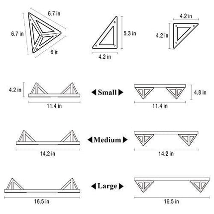 BAYKA Floating Shelves Wall Mounted, Rustic Wood Wall Shelves Set of 3 for Bedroom, Bathroom, Living Room, Kitchen