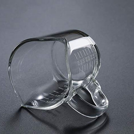 BCnmviku Espresso Shot Glass 3-Ounce Triple Pitcher Barista Double Spouts With Pouring Handle (1 Pack)