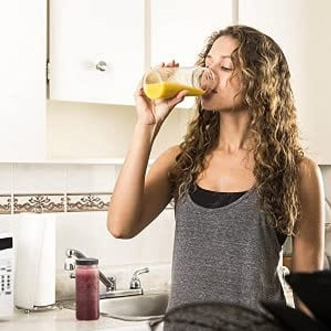 Glass Juicing Bottle Drinking Jars 12 Pack, Bedoo 16 oz Travel Glass Juice Bottles Leak Proof with Plastic Airtight Lids, Dishwasher Safe, Reusable Glass Bottles for Juicing ,Smoothies,Milk,Kombucha