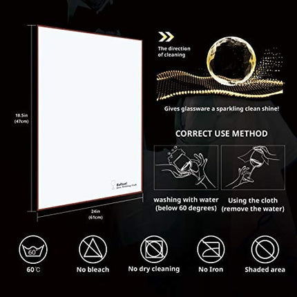 Belloel Microfiber Glass Polishing Cloths | Streak Free, Lint Free Shine Clarity Wine Glasses | Glass Cleaner Wipes | Crystal, Glasses, Screens, Fingerprints, Tarnish, Silver, Silverware, Jewelry… (1)