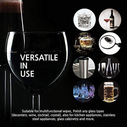 Belloel Microfiber Glass Polishing Cloths | Streak Free, Lint Free Shine Clarity Wine Glasses | Glass Cleaner Wipes | Crystal, Glasses, Screens, Fingerprints, Tarnish, Silver, Silverware, Jewelry… (1)
