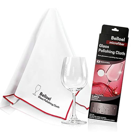 Belloel Microfiber Glass Polishing Cloths | Streak Free, Lint Free Shine Clarity Wine Glasses | Glass Cleaner Wipes | Crystal, Glasses, Screens, Fingerprints, Tarnish, Silver, Silverware, Jewelry… (1)