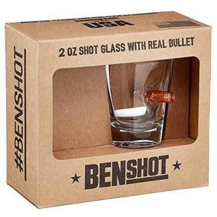 The Original BenShot Shot Glass with Real 0.308 Bullet MADE in the USA