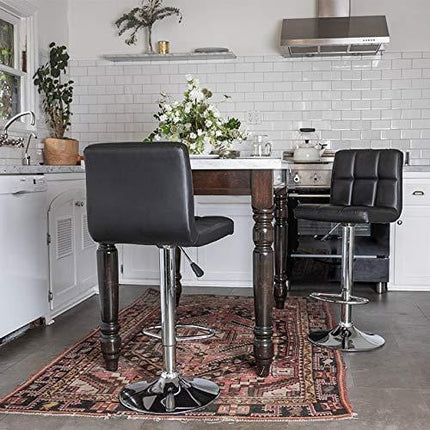 BestOffice Counter Height Bar Stools Set of 2 PU Leather Swivel BarStools for Kitchen Stool Height Adjustable Counter Stool Barstools Dining Chair with Back
