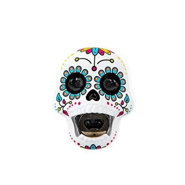 BigMouth Inc. Sugar Skull Bottle Opener – Hilarious Wall Mounted Bottle Opener, Fun Home Bar Accessories – Makes a Great Gift Idea