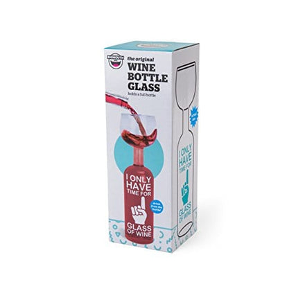 BigMouth Inc. Wine Bottle Glass - “I Only Have Time for 1 Glass of Wine”, Large Wine Glass, Holds an entire 750mL Bottle of Wine