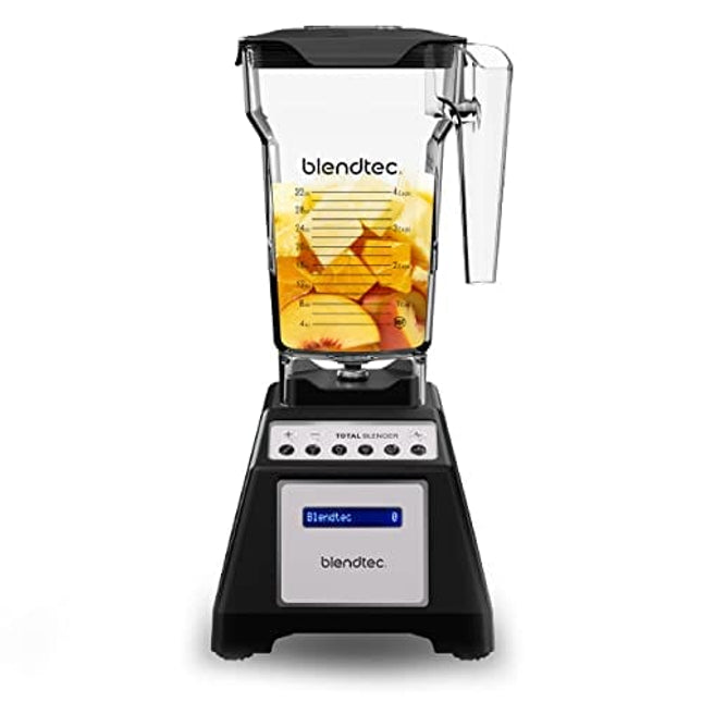 Blendtec Total Classic Original Blender - FourSide Jar (75 oz) - Professional-Grade Power - 6 Pre-programmed Cycles - 10-speeds - Black