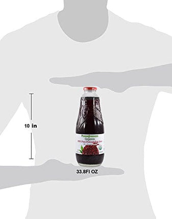 100% Pomegranate Juice - USDA Organic Certified - Glass Bottle (6 Pack) No Sugar, No Artificial Colors, No Preservatives, No Flavors Added