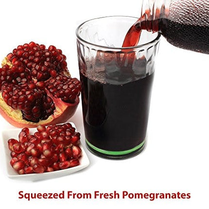 100% Pomegranate Juice - USDA Organic Certified - Glass Bottle (6 Pack) No Sugar, No Artificial Colors, No Preservatives, No Flavors Added