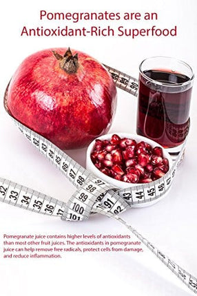 100% Pomegranate Juice - USDA Organic Certified - Glass Bottle (6 Pack) No Sugar, No Artificial Colors, No Preservatives, No Flavors Added
