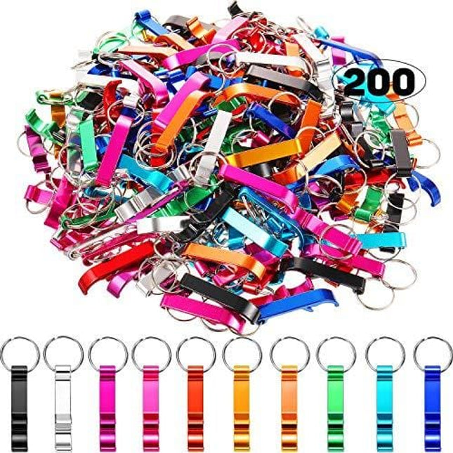 200 Pieces Aluminum Bottle Openers Novel Bottle Openers Keychain Bulk Beer Bottle Opener Wedding Favors Brewery Hotel Restaurant 10 Color