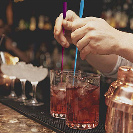 7.5 Inches Stainless Steel Coffee Beverage Stirrers Drink Swizzle Stick with Small Rectangular Paddles, Set of 8 Beverage Stirrers for Coffee Cocktail Chocolate Milk Juices (Multicolor)
