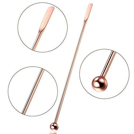 7.5 Inches Stainless Steel Coffee Beverage Stirrers Drink Swizzle Stick with Small Rectangular Paddles, Set of 8 Beverage Stirrers for Coffee Cocktail Chocolate Milk Juices (Multicolor)