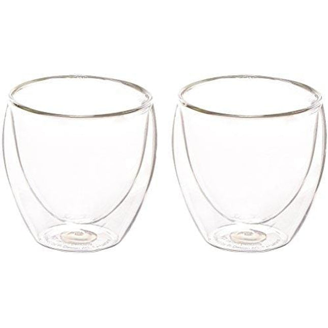 Bodum Pavina Glass, Double-Wall Insulated Glass, Clear, 2.5 Ounce, .08 Liter Each (Set of 2)