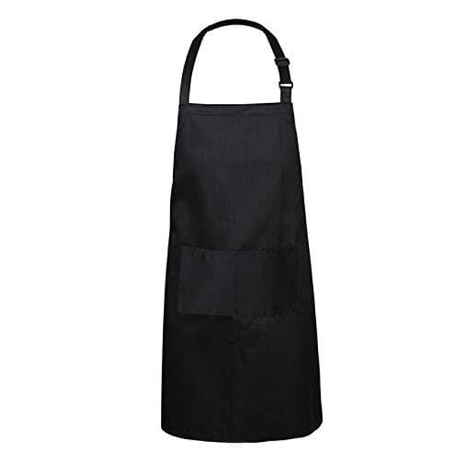 Adjustable Bib Apron - Water Resistant with 2 Pockets Cooking Kitchen Aprons for Women Men Chef Large Size 27x 29" with 38" Strap, Black by BOHARERS
