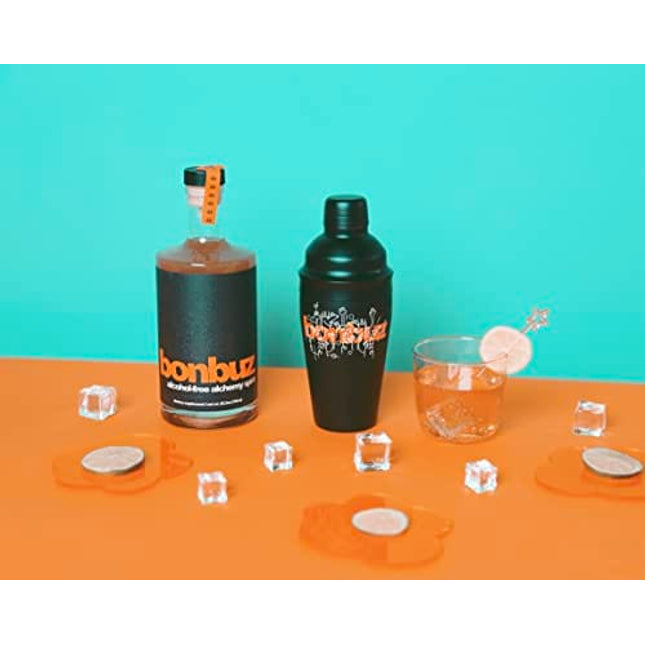 bonbuz alcohol-free alchemy spirit - 750ml (25.3 fl oz) - Non-Alcoholic Spirits, Low Calorie, Keto, Gluten Free, Sugar Free Supplement Liquor Replacement (OG + Cocktail Shaker)