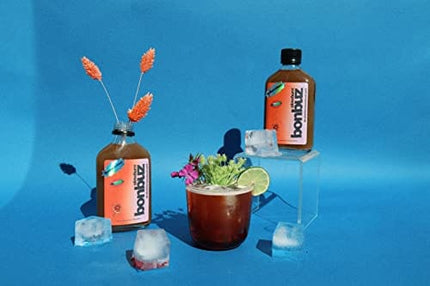 bonbuz OG & slowburn alcohol-free alchemy spirit Mini Flask Combo - 2x 200ml (6.76 fl oz) - Non-Alcoholic Spirits, Low Calorie, Keto, Gluten Free, Sugar Free Dietary Supplement Liquor Replacement