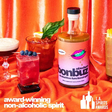 Slowburn by bonbuz alcohol-free alchemy spirit - 750ml (25.3 fl oz) - Spicy Non-Alcoholic Spirits, Low Calorie, Keto, Gluten Free, Sugar Free Dietary Liquor Replacement