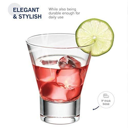 Bormioli Rocco 6-Pack YPSILON Cocktail Glasses set - 8.5 Ounce, Bar Glass, Stemless Martini Glasses for All Alcoholic Beverages like Margarita, Manhattans, Bourbon, Vodka, Gin, Lead-Free Whiskey Glass