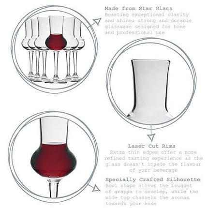 Bormioli Rocco Restaurant Grappa Liqueur Glass with Stem - 80ml - Pack of 6