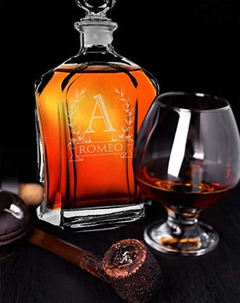 Bormioli Rocco Capitol Decanter 23.75 Oz - Engraved Monogram Personalized