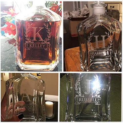 Bormioli Rocco Capitol Decanter 23.75 Oz - Engraved Monogram Personalized