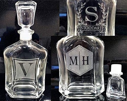 Bormioli Rocco Capitol Decanter 23.75 Oz - Engraved Monogram Personalized