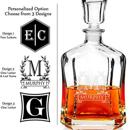 Bormioli Rocco Capitol Decanter 23.75 Oz - Engraved Monogram Personalized