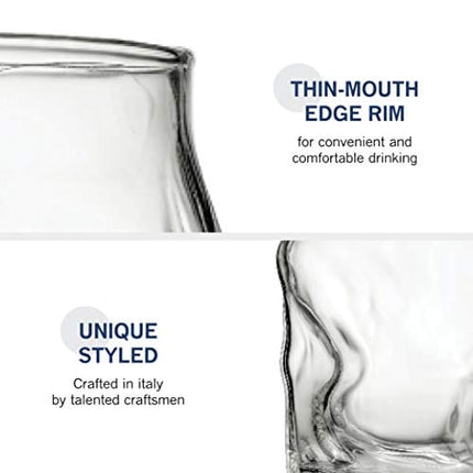 Bormioli Rocco SORGENTE Tall Drinking Glasses 15.5 Ounce Highball Glass (Set of 4) Mojito glass, Italian Made Bar Glasses, Glass Cups for Water, Juice, Beer, Drinks, Cocktails, Lead-Free Pint Glasses.