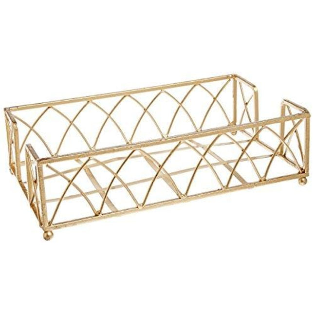 Boston International Arch Design Guest Towel Napkin Holder Caddy, 9 x 5.25-Inches, Gold Leaf